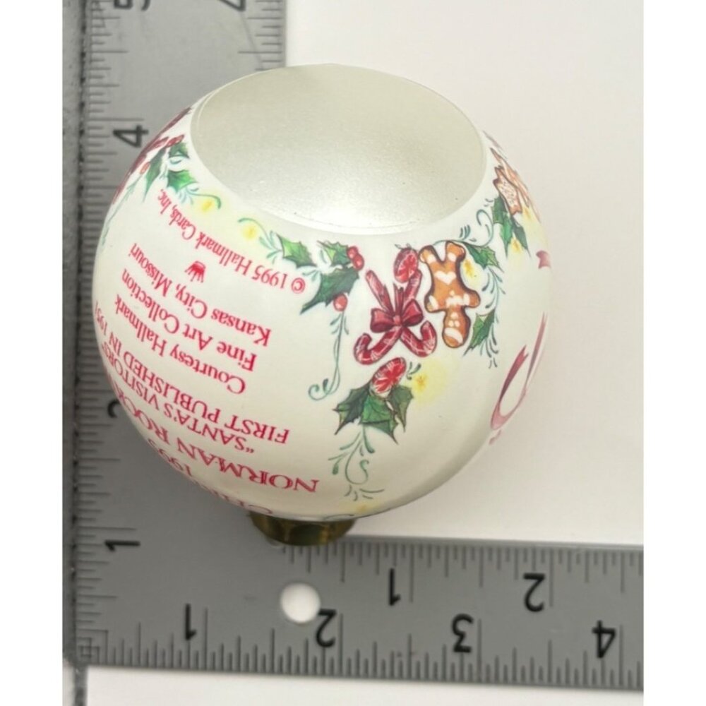 Norman Rockwell Hallmark Keepsake Santas Visitors Christmas Ornament Ball 1995 - Picture 3 of 9
